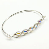 Larger Oval Shaped Swarovski Crystal Bar Bangle Bracelet by Alexa Martha Designs
