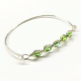 Larger Oval Shaped Swarovski Crystal Bar Bangle Bracelet by Alexa Martha Designs