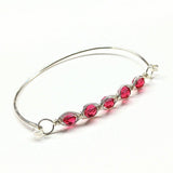 Larger Oval Shaped Swarovski Crystal Bar Bangle Bracelet by Alexa Martha Designs