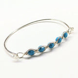 Larger Oval Shaped Swarovski Crystal Bar Bangle Bracelet by Alexa Martha Designs