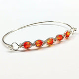 Larger Oval Shaped Swarovski Crystal Bar Bangle Bracelet by Alexa Martha Designs