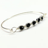 Larger Oval Shaped Swarovski Crystal Bar Bangle Bracelet by Alexa Martha Designs