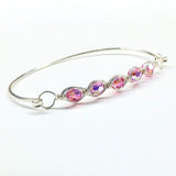 Larger Oval Shaped Swarovski Crystal Bar Bangle Bracelet by Alexa Martha Designs