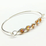 Larger Oval Shaped Swarovski Crystal Bar Bangle Bracelet by Alexa Martha Designs