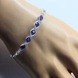 Larger Oval Shaped Swarovski Crystal Bar Bangle Bracelet by Alexa Martha Designs