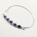 Larger Oval Shaped Swarovski Crystal Bar Bangle Bracelet by Alexa Martha Designs