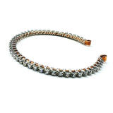 Wire Wrapped Crystal Rhinestone Tennis Bracelet Bangle by Alexa Martha Designs