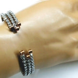 Wire Wrapped Crystal Rhinestone Tennis Bracelet Bangle by Alexa Martha Designs
