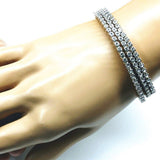 Wire Wrapped Crystal Rhinestone Tennis Bracelet Bangle by Alexa Martha Designs
