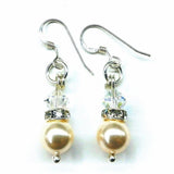 Silver Swarovski Crystal Pearl Stack Earrings in Various Colors by Alexa Martha Designs