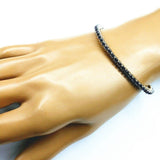 Wire Wrapped Amethyst Crystal Tennis Bracelet Bangle by Alexa Martha Designs