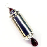 Vintage Style Pink Crystal Drop Silver Bullet Necklace by Alexa Martha Designs