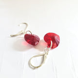 Sterling Silver Red Heart Crystal I Love You Jesus Earrings by Alexa Martha Designs