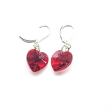 Sterling Silver Red Heart Crystal I Love You Jesus Earrings by Alexa Martha Designs