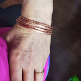 2 Piece Handmade Interlocking Full Overlap Copper Bangle Set