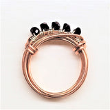 Wire Wrapped Copper Crystal Birthstone Bling Ring by Alexa Martha Designs