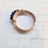 Wire Wrapped Copper Crystal Birthstone Bling Ring by Alexa Martha Designs