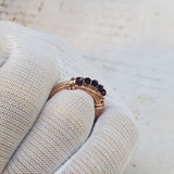 Wire Wrapped Copper Crystal Birthstone Bling Ring by Alexa Martha Designs