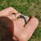 Wire Wrapped Antiqued  Silver Super Sparkly Multi Band Bling Ring by Alexa Martha Designs