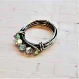 Wire Wrapped Antiqued  Silver Super Sparkly Multi Band Bling Ring by Alexa Martha Designs