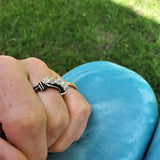 Wire Wrapped Antiqued  Silver Super Sparkly Multi Band Bling Ring by Alexa Martha Designs