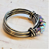 Wire Wrapped Antiqued  Silver Super Sparkly Multi Band Bling Ring by Alexa Martha Designs