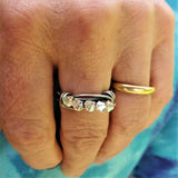 Wire Wrapped Antiqued  Silver Super Sparkly Multi Band Bling Ring by Alexa Martha Designs