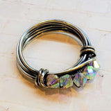 Wire Wrapped Antiqued  Silver Super Sparkly Multi Band Bling Ring by Alexa Martha Designs