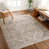 Barny Beige Washable Area Rug