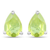 1.90 Carat Genuine Peridot .925 Sterling Silver Jewelry Set