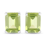 2.70 Carat Genuine Peridot .925 Sterling Silver Jewelry Set