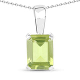 2.70 Carat Genuine Peridot .925 Sterling Silver Jewelry Set