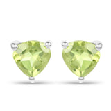 1.20 Carat Genuine Peridot .925 Sterling Silver Jewelry Set