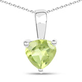 1.20 Carat Genuine Peridot .925 Sterling Silver Jewelry Set