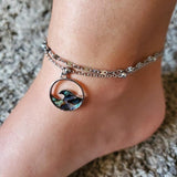 Abalone Wave Circle Anklet Ankle Bracelet by Fashion Hut Jewelry