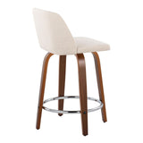Toriano - Mid Century Modern Fixed Height Counter Stool With Swivel With Round Footrest (Set of 2) by Couch.com