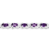 4.14 Carat Genuine Amethyst .925 Sterling Silver Bracelet