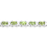 5.29 Carat Genuine Peridot .925 Sterling Silver Bracelet