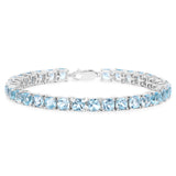 21.45 Carat Genuine Blue Topaz .925 Sterling Silver Bracelet
