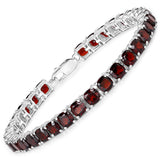 21.44 Carat Genuine Garnet .925 Sterling Silver Bracelet
