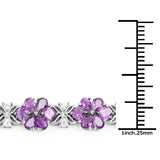 26.10 Carat Genuine Amethyst & White Topaz .925 Sterling Silver Bracelet
