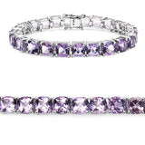 27.60 Carat Genuine Amethyst .925 Sterling Silver Bracelet
