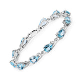 14.30 ct. Genuine Blue Topaz .925 Sterling Silver Bracelet