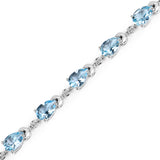 14.30 ct. Genuine Blue Topaz .925 Sterling Silver Bracelet