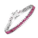 8.68 Carat Genuine Ruby .925 Sterling Silver Bracelet