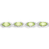 8.16 Carat Genuine Peridot .925 Sterling Silver Bracelet