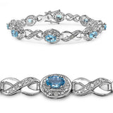 5.33 Carat Genuine Blue Topaz .925 Sterling Silver Bracelet