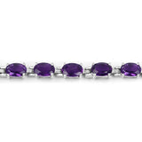 7.98 Carat Genuine Amethyst .925 Sterling Silver Bracelet