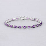 7.98 Carat Genuine Amethyst .925 Sterling Silver Bracelet
