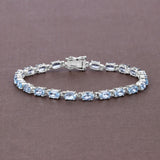 10.71 Carat Genuine Blue Topaz .925 Sterling Silver Bracelet